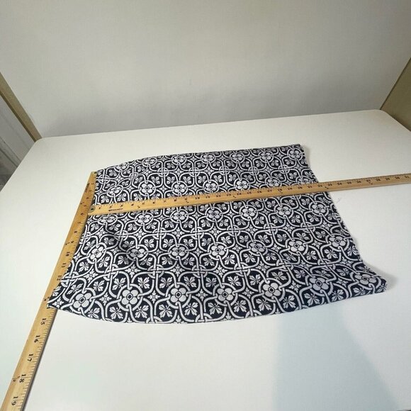 Talbots Straight Pencil Skirts Womens Navy White 2 Geometric Lined Zip Pleat NEW - Picture 9 of 9